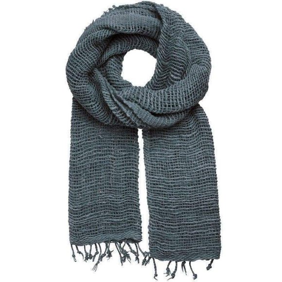 Marquet Accessories - Marquet Scarf Free Weave 62 x 22 Shawl Charcoal Handmade Boho Cotton Fair Trade